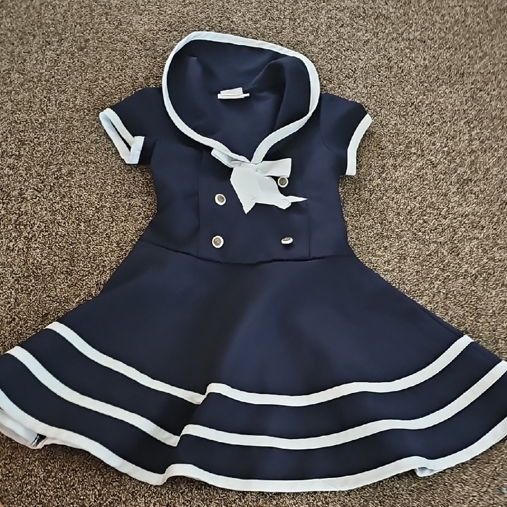 Bonnie Jean Navy and White Sailor Dress